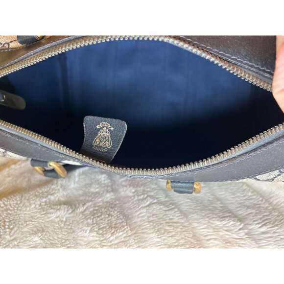 GUCCI GG Supreme Monogram Textured Dollar Calfskin Web Ophidia Boston Bag - Picture 6 of 16